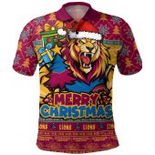 Brisbane Lions Polo Shirt Festive Holiday Merry Christmas Vibe
