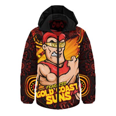 Gold Coast SUNS Hooded Padded Jacket Spirit Warriors Of The Game