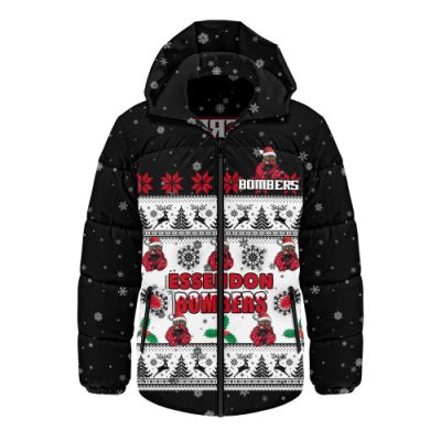 Essendon Hooded Padded Jacket Special Ugly Christmas Holiday Footy Fans