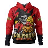 Redcliffe Dolphins Hoodie Dark Moon Rugby Halloween Battle Edition