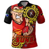 Gold Coast SUNS Polo Shirt Power Through Generations NAIDOC Edition