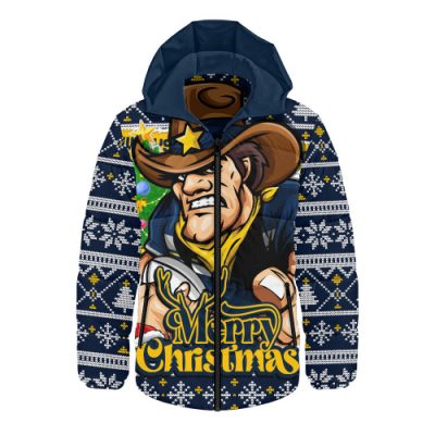 North Queensland Cowboys Hooded Padded Jacket Merry Christmas Game Day Knit Style Team Edition