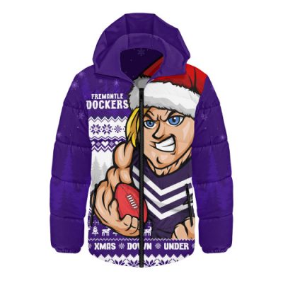 Fremantle Hooded Padded Jacket Merry Christmas Down Under Footy Power Style