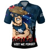 Carlton Polo Shirt ANZAC Inspired Football Fan Memorial Design