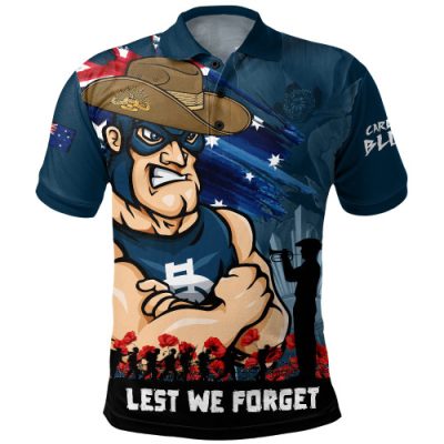 Carlton Polo Shirt ANZAC Inspired Football Fan Memorial Design