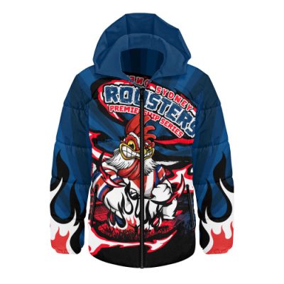 Sydney Roosters Hooded Padded Jacket Premiership Series Sports Gear
