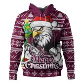 Manly Warringah Sea Eagles Hoodie Merry Christmas Game Day Knit Style Team Edition