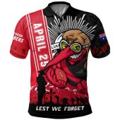 Essendon Polo Shirt Anzac Day Lest We Forget Memorial