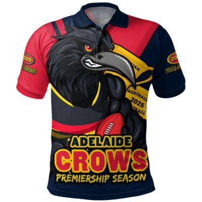Adelaide Crows Polo Shirt Australian Football Finals Premiership Spirit