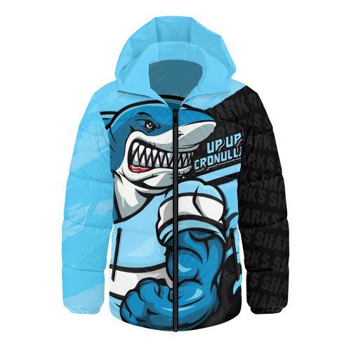 Cronulla-Sutherland Sharks Hooded Padded Jacket Defend The Pride Cronulla-Sutherland Sharks Hooded Padded Jacket Defend The Pride