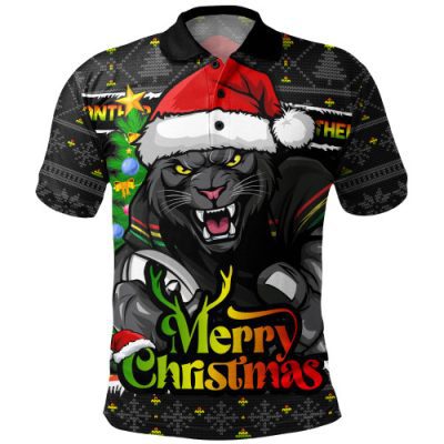 Penrith Panthers Polo Shirt Merry Christmas Game Day Knit Style Team Edition