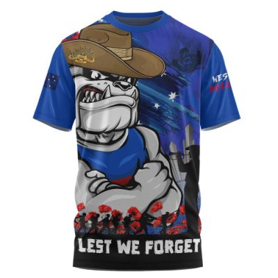 Western Bulldogs T-Shirt ANZAC Inspired Football Fan Memorial Design