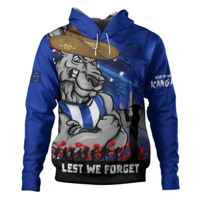 North Melbourne Hoodie ANZAC Inspired Football Fan Memorial Design