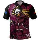Brisbane Broncos Polo Shirt NAIDOC Indigenous Warrior Spirit