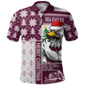 Manly Warringah Sea Eagles Polo Shirt Christmas Magic Knit Style Winter Glow