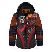 Essendon Hooded Padded Jacket Halloween Night Reaper Zipper