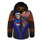 Western Bulldogs Hooded Padded Jacket Halloween Night Reaper Zipper