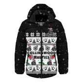 Collingwood Hooded Padded Jacket Special Ugly Christmas Holiday Footy Fans