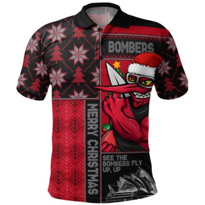 Essendon Polo Shirt Merry Christmas Knit Style Festive Spirit