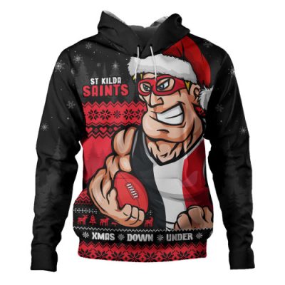 St Kilda Hoodie Merry Christmas Down Under Footy Power Style