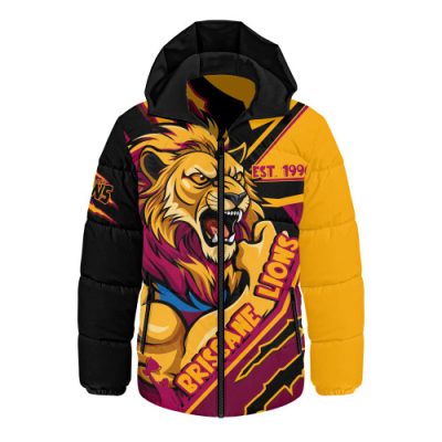 Brisbane Lions Hooded Padded Jacket Battlefield Glory Gear