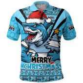 Cronulla-Sutherland Sharks Polo Shirt Merry Christmas Festive Spirit Edition