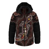 Indigenous Australian Aboriginal Hooded Padded Jacket Echoes Of The Dreaming