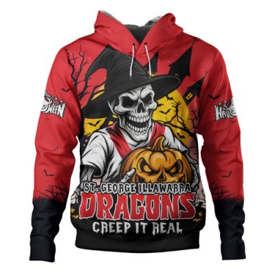 St. George Illawarra Dragons Hoodie Dark Moon Rugby Halloween Battle Edition