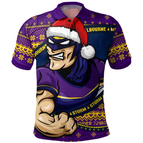 Melbourne Storm Polo Shirt Ugly Knit Style For Christmas Game Fans Melbourne Storm Polo Shirt Ugly Knit Style For Christmas Game Fans