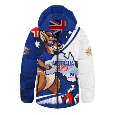 Australia Hooded Padded Jacket Australia Day Aussie Kangaroo Pride Holiday