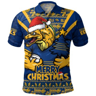 Parramatta Eels Polo Shirt Merry Christmas Festive Spirit Edition