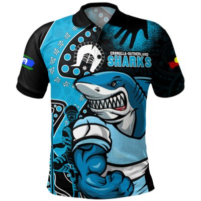 Cronulla-Sutherland Sharks Polo Shirt NAIDOC Indigenous Warrior Spirit