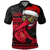 Essendon Polo Shirt Merry Christmas Down Under Footy Power Style