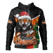 Wests Tigers Hoodie Santa Scoring Touchdown On Christmas Game Day