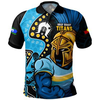 Gold Coast Titans Polo Shirt NAIDOC Indigenous Warrior Spirit