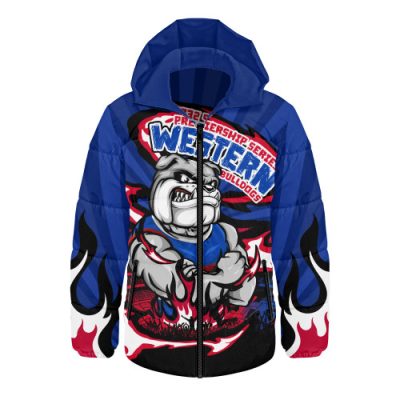 Western Bulldogs Hooded Padded Jacket Premiership Series Flame Edition
