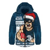 Carlton Hooded Padded Jacket Merry Christmas Down Under Footy Power Style