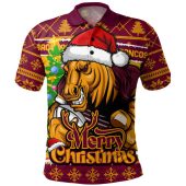 Brisbane Broncos Polo Shirt Merry Christmas Game Day Knit Style Team Edition