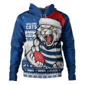 Geelong Cats Hoodie Merry Christmas Down Under Footy Power Style