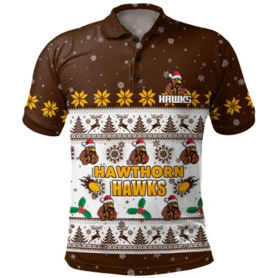 Hawthorn Polo Shirt Special Ugly Christmas Holiday Footy Fans