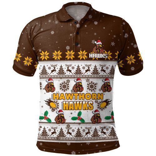 Hawthorn Polo Shirt Special Ugly Christmas Holiday Footy Fans Hawthorn Polo Shirt Special Ugly Christmas Holiday Footy Fans