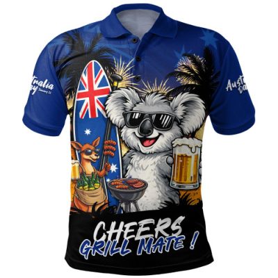 Australia Polo Shirt Australia Day Coastal BBQ Beer Summer Vibes