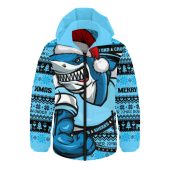 Cronulla-Sutherland Sharks Hooded Padded Jacket Ugly Knit Style For Christmas Game Fans