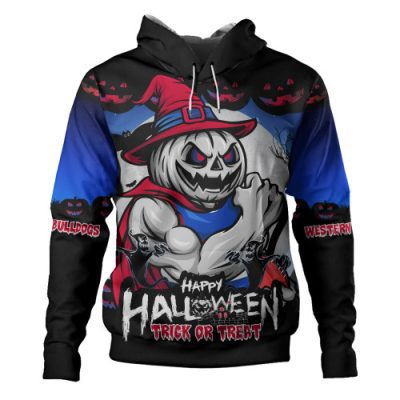 Western Bulldogs Hoodie Dark Pumpkin Halloween Spirit