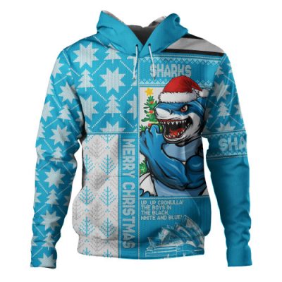 Cronulla-Sutherland Sharks Hoodie Christmas Magic Knit Style Winter Glow