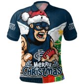Carlton Polo Shirt Santa Scoring Touchdown On Christmas Game Day