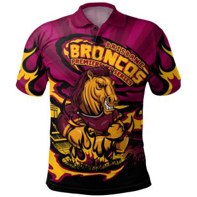 Brisbane Broncos Polo Shirt Premiership Series Sports Gear