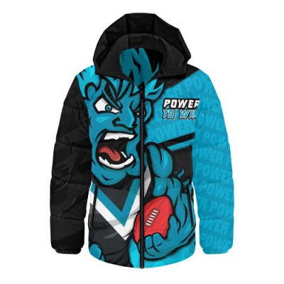 Port Adelaide Hooded Padded Jacket Defend The Pride