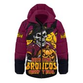 Brisbane Broncos Hooded Padded Jacket Dark Moon Rugby Halloween Battle Edition