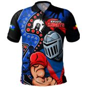 Newcastle Knights Polo Shirt NAIDOC Indigenous Warrior Spirit